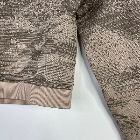 Gymshark Adapt Ombre Lifting Crop Top Long Sleeve Brown geometric Print Womens S - Picture 6 of 16